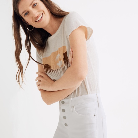 🆕 Madewell 10” High-Rise White Skinny Crop Jeans - Size 25, NWT, Denim - Picture 3 of 5